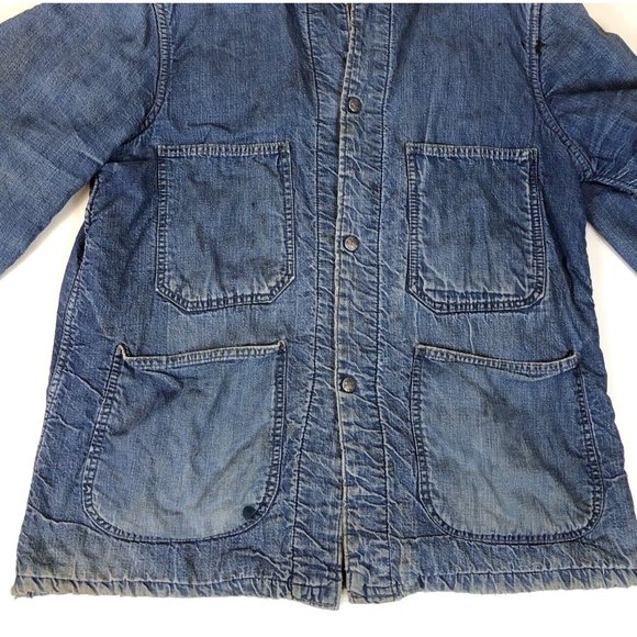 Dubble Ware 60's Denim Chore Jacket Wool Blanket Lined Vintage Workwear Coat - Picture 4 of 16